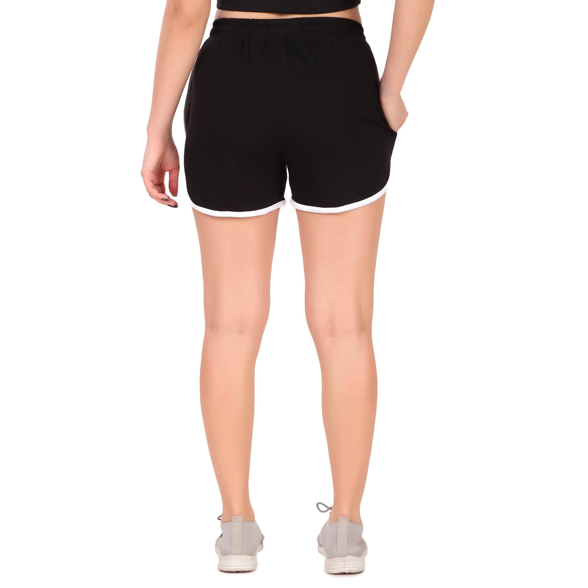 Cotton Leisure Shorts For Women (Black)