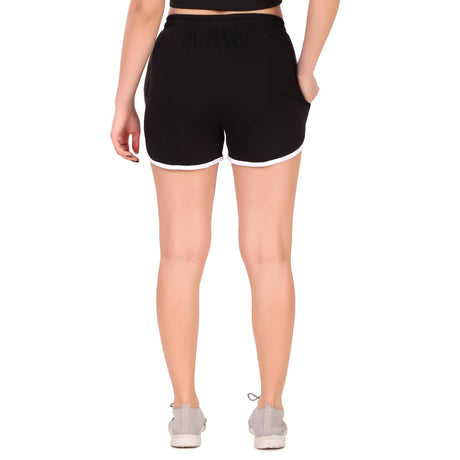 Cotton Leisure Shorts For Women (Black)