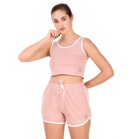 Cotton Crop Tank Top For Women (Pink)