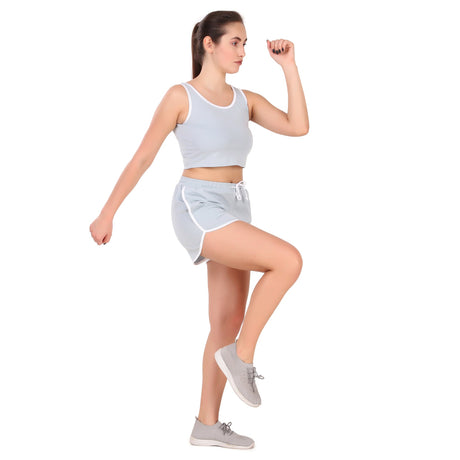 Cotton Leisure Shorts For Women (Sky)
