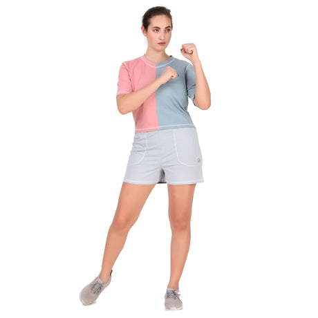 Cotton Crop Top For Women (Pink/Green)