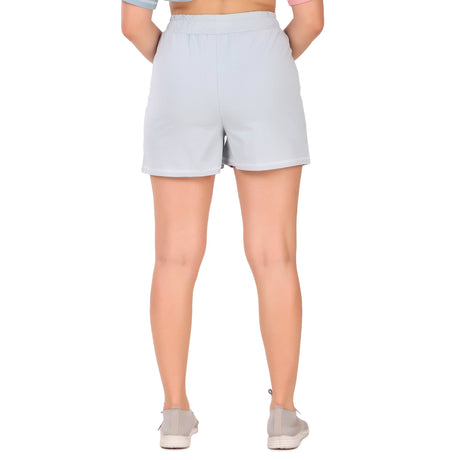 Cotton Lounge Shorts For Women (Sky)