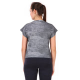 Performance Chic Mega Sleeve Tshirt For Women (Abstract Grey)