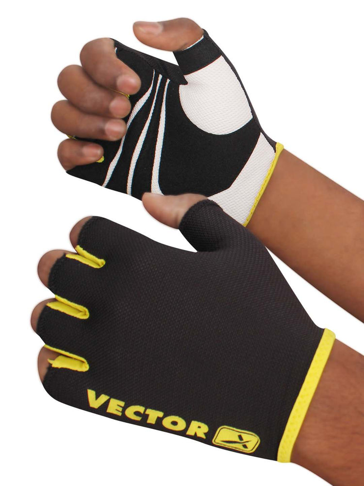 Vector X VX 450 Unisex Workout Fingerless Weight Lifting Gloves for Men and Women Excellent Grip for Weightlifting, Cycling, Exercise, Training, Pull ups, Fitness, Climbing and Rowing