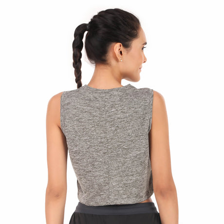 Performance Crop Top For Women (Iron Melange)