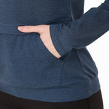 Performance Cowl Neck Tshirt For Women FS (Blue Melange)