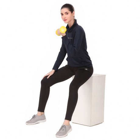 Performance Cowl Neck Tshirt For Women FS (Oxford Blue)