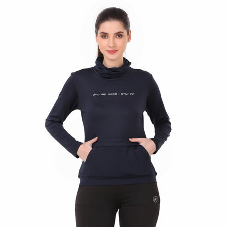 Performance Cowl Neck Tshirt For Women FS (Oxford Blue)
