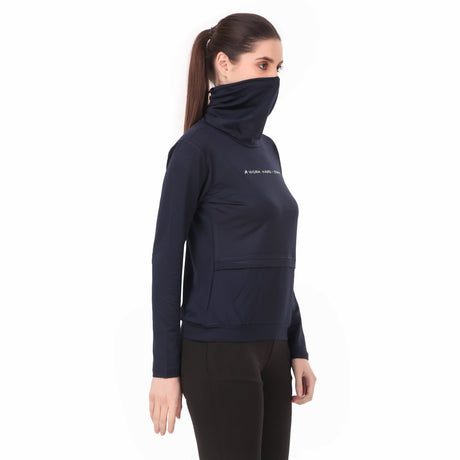 Performance Cowl Neck Tshirt For Women FS (Oxford Blue)