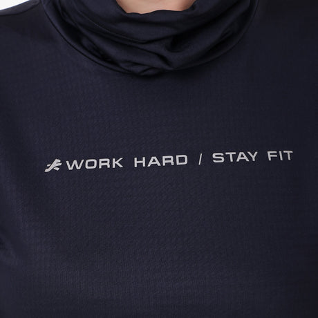 Performance Cowl Neck Tshirt For Women FS (Oxford Blue)