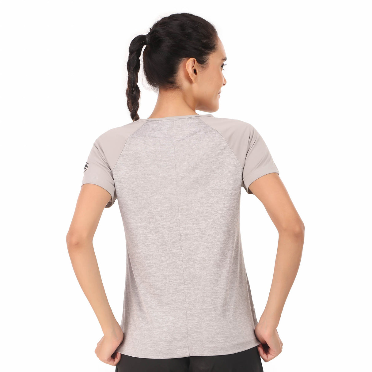 Performance Raglan Sleeves Tshirt For Women (Smoke Melange)
