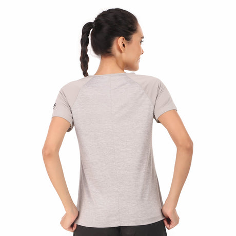 Performance Raglan Sleeves Tshirt For Women (Smoke Melange)