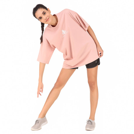 Cotton Oversize Tshirt For Women (Pink)