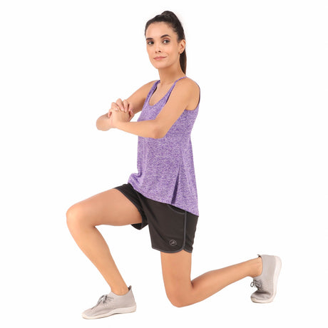 Back Cut-Out Sleeveless Tshirt For Women (Purple)