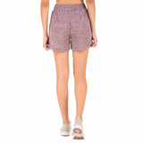 Activewear Shorts For Women (Merlot Melange)