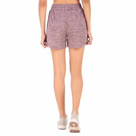 Activewear Shorts For Women (Merlot Melange)