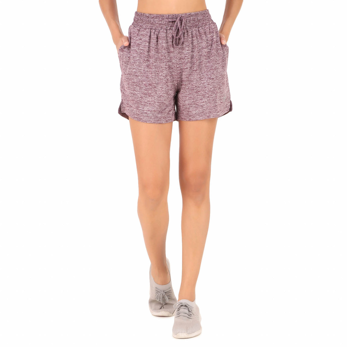 Activewear Shorts For Women (Merlot Melange)