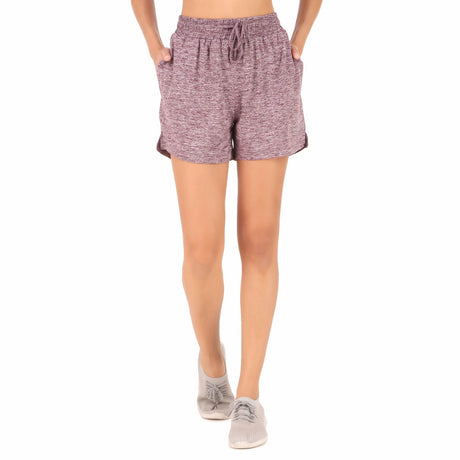 Activewear Shorts For Women (Merlot Melange)