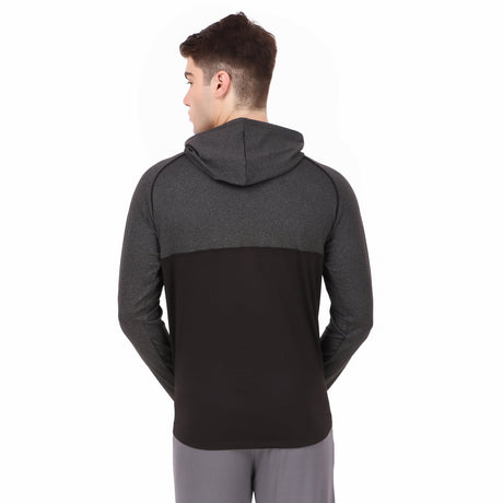 Performance Brushed Hoodie For Men (Space Dust Black)