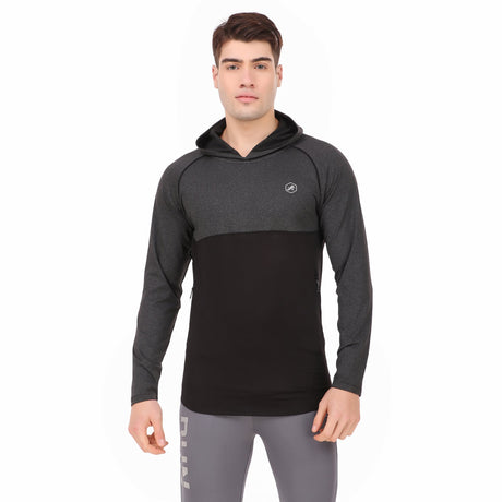 Performance Brushed Hoodie For Men (Space Dust Black)