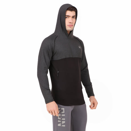 Performance Brushed Hoodie For Men (Space Dust Black)