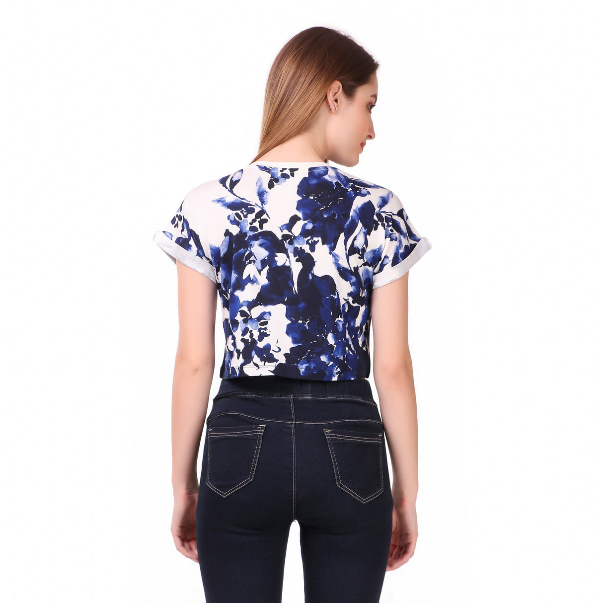 Cotton Crop Top For Women (Floral Print)