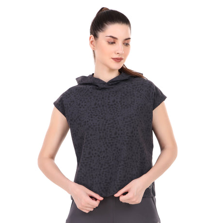 Mega Sleeve Hoodie For Women (Black dots)