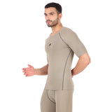 Nylon Compression Tshirt Half Sleeve Tights For Men (Pista)