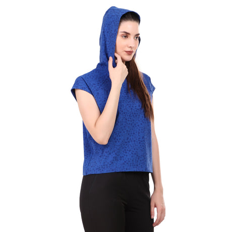 Mega Sleeve Hoodie For Women (Blue dots)