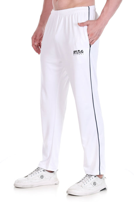 Stag Global APX Pure White Full Sleeve Sports Set for Men & Women | Collared T-Shirt with Track Pant | Moisture Wicking | 4-Way Stretch