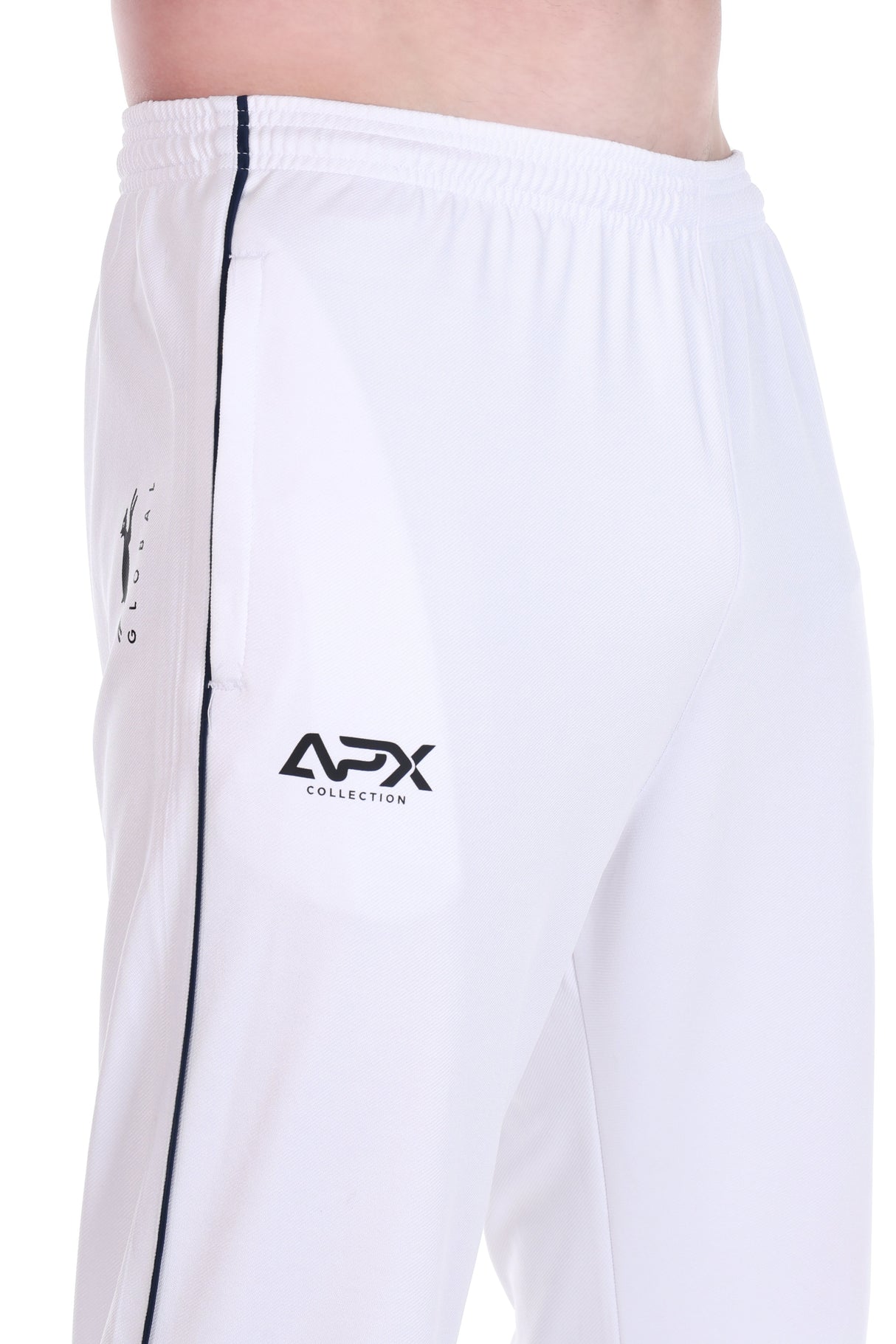Stag Global APX Pure White Sports Track Pant for Men | Interlock Fabric | 140 GSM | Stretchable Athletic Lower