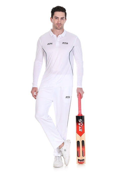 Stag Global APX Pure White Full Sleeve Sports Set for Men & Women | Collared T-Shirt with Track Pant | Moisture Wicking | 4-Way Stretch