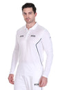 Stag Global APX Pure White Full Sleeve Sports T-Shirt for Men | Collar Neck | 4-Way Stretch | Moisture Wicking | 140 GSM