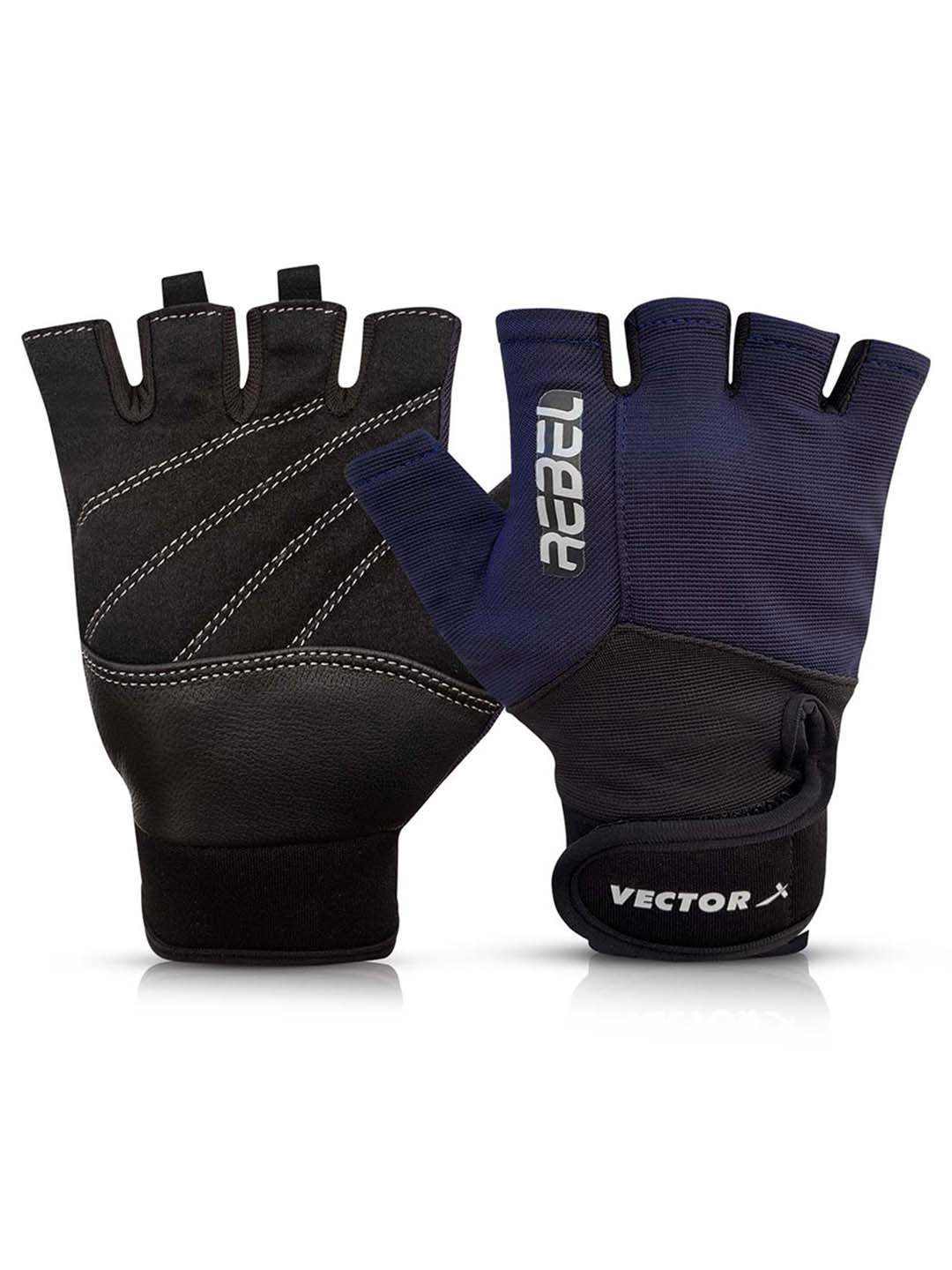 Vector X Rebel Unisex Workout Weight Lifting Gloves for Men and Women with Wrist Support,Fingerless Grip for Weightlifting,Cycling,Exercise,Training,Fitness