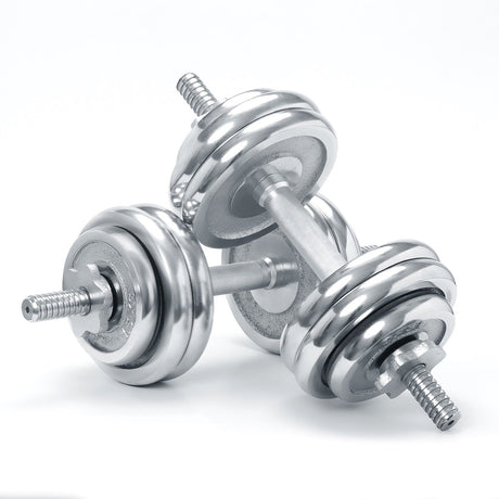 KAKSS Cast Iron Chrome Plated Spinlock Adjustable Dumbbell For Home Gym, Bodybuilding Fitness and Co | Kakss Exporters (Kakss