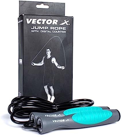 Vector X IR-97132 Skipping Jump Rope for Speed Skipping. Lightweight Jump Rope for Women, Men, and Kids(Pink-Grey)