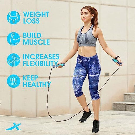 Vector X IR-97132 Skipping Jump Rope for Speed Skipping. Lightweight Jump Rope for Women, Men, and Kids(Pink-Grey)