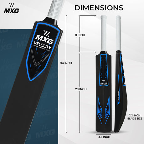 MXG Velocity Heavy Duty Plastic Full Size Cricket Bat (34 x 4.5 Inch) Ultra Strong Power Bat for All Age Groups (Full Size 8) - Image 6 | KIBI SPORTS
