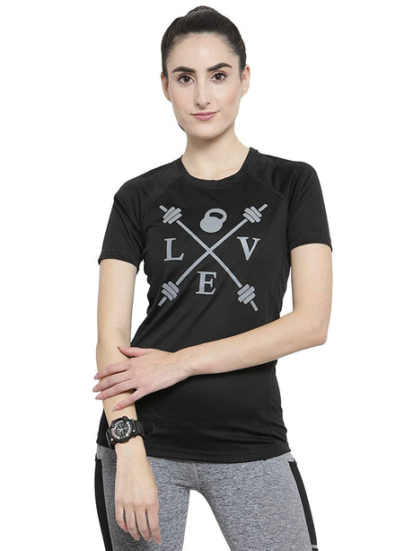 Invincible Women’s Gym Love Round Neck Workout T-Shirt | K.L. Mahajan & Sons (Invincible)