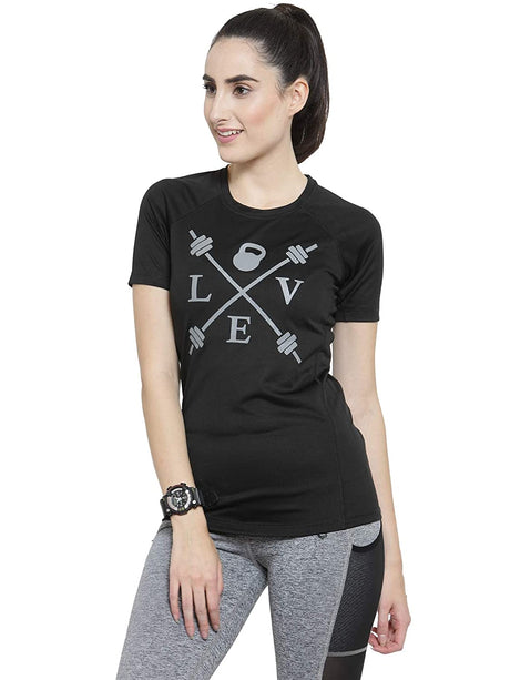Invincible Women’s Gym Love Round Neck Workout T-Shirt | K.L. Mahajan & Sons (Invincible)
