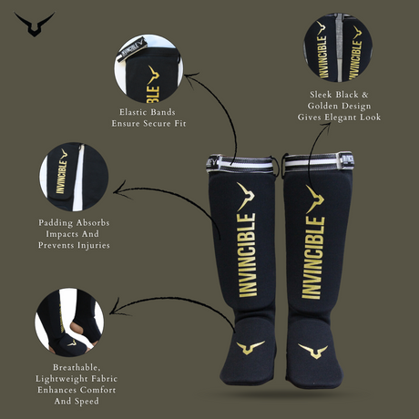Invincible Muay Thai Padded Shin Guards