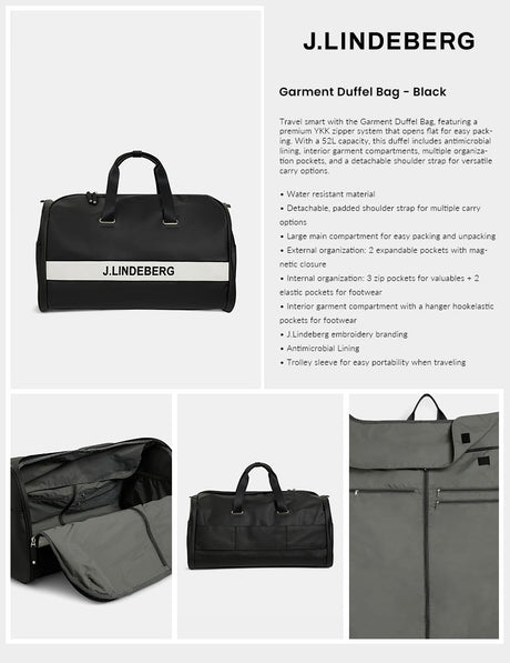 J Lindeberg Garment Duffel Bag - Black