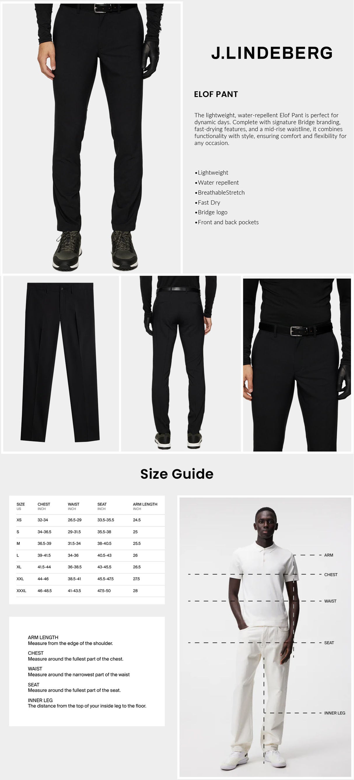 J Lindeberg Men's Elof Pant - Black