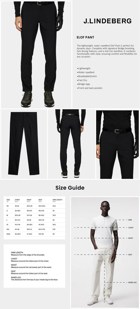 J Lindeberg Men's Elof Pant - Black