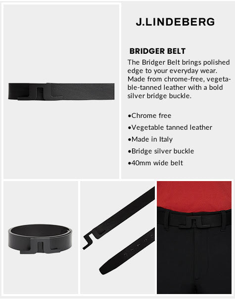 J Lindeberg Men’s Bridger Belt - Black