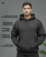 Invincible Men's Drop Shoulder Fleece Hoody