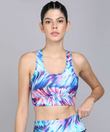 Tie Die Racerback Print Sports Bra