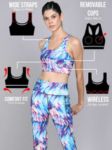 Tie Die Racerback Print Sports Bra