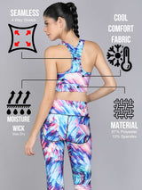 Tie Die Racerback Print Sports Bra