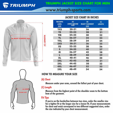 Men’s Sports Jacket | Running Gym Workout Training Jacket | Polyester Activewear Jacket | Triumph